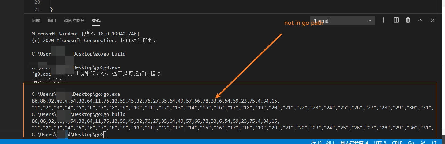 在vscode中go build的一个小问题